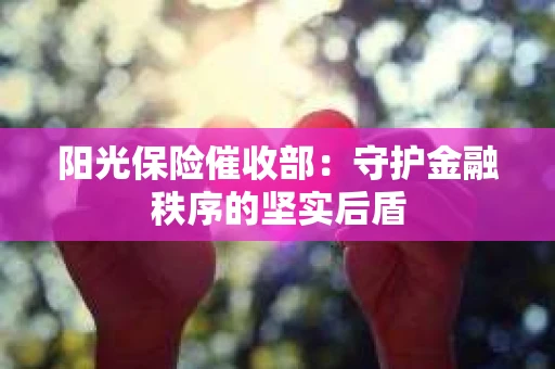 阳光保险催收部：守护金融秩序的坚实后盾
