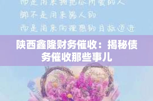 陕西鑫隆财务催收：揭秘债务催收那些事儿