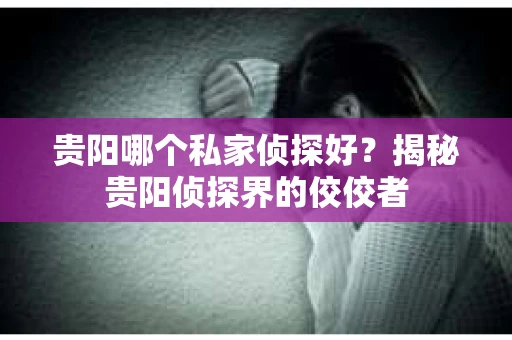 贵阳哪个私家侦探好？揭秘贵阳侦探界的佼佼者