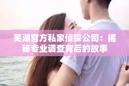 芜湖官方私家侦探公司：揭秘专业调查背后的故事