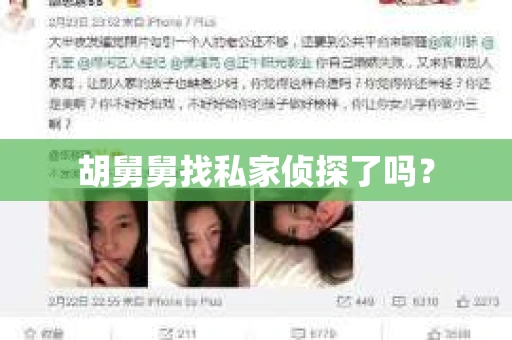 胡舅舅找私家侦探了吗？