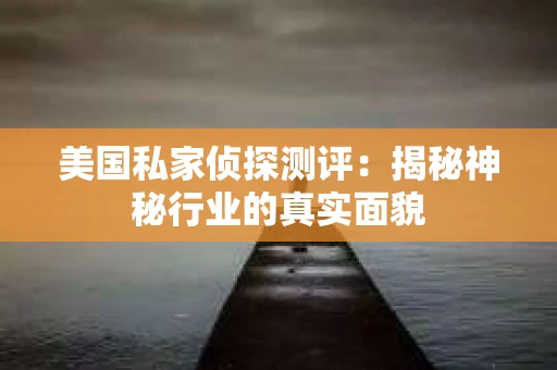 美国私家侦探测评：揭秘神秘行业的真实面貌